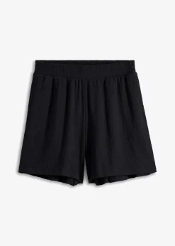 Hot Schlupf-Shorts mit hohem Bund aus Strukturjersey Damen Bekleidung·Outdoorbekleidung|Bekleidung·Kleider