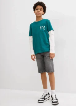 Schlupf-Stretch-Jeans-Bermuda, Regular Fit Kinder Jungen 9-16 Jahre·Shorts|Jungen 9-16 Jahre·Jeans