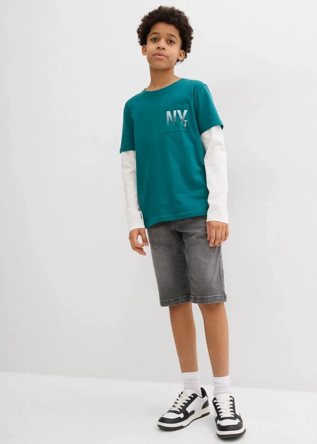 Schlupf-Stretch-Jeans-Bermuda, Regular Fit Kinder Jungen 9-16 Jahre·Shorts|Jungen 9-16 Jahre·Jeans