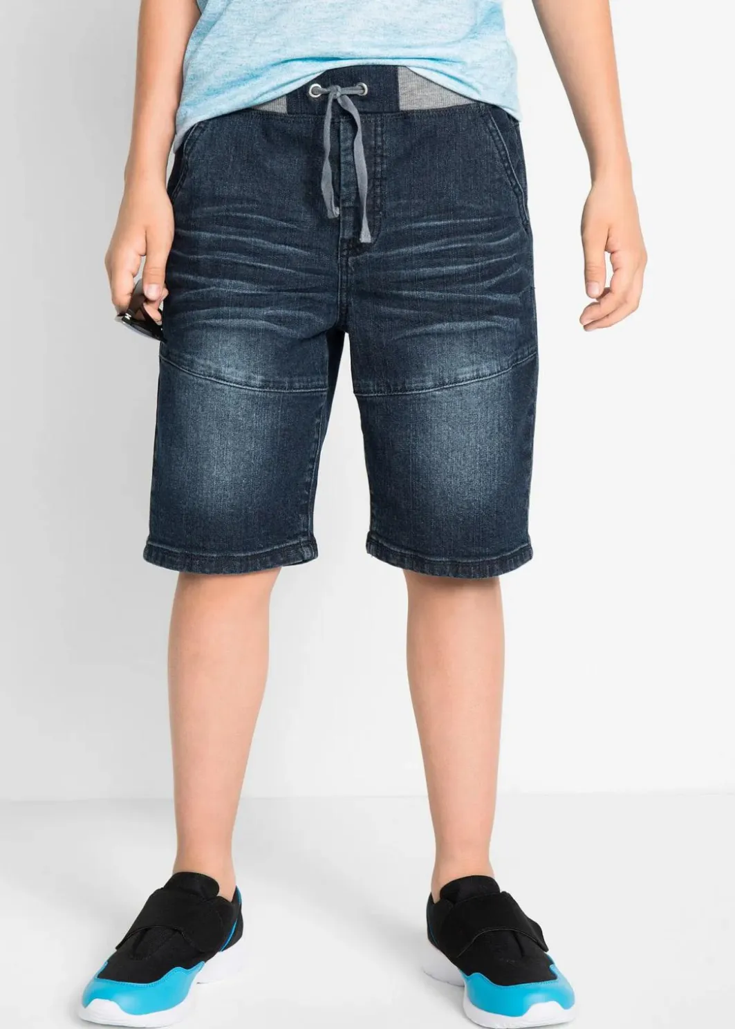 Kinder bonprix Jungen 9-16 Jahre·Jeans|Jungen 9-16 Jahre·Shorts|Schlupf-Stretch-Jeans-Bermuda, Regular Fit
