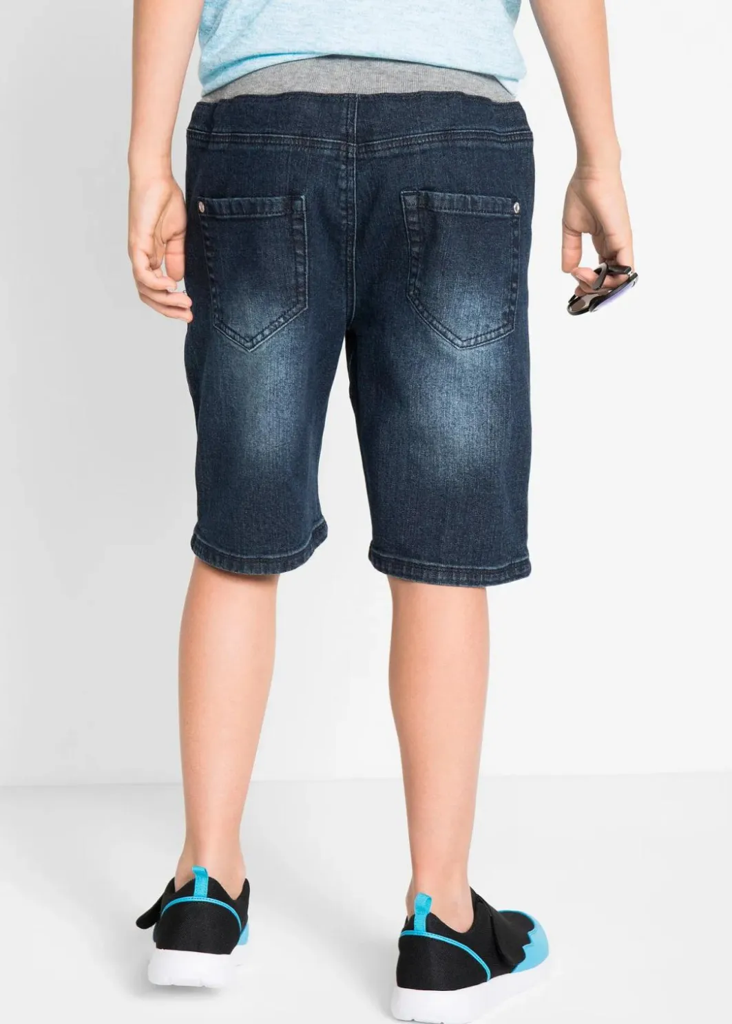 Kinder bonprix Jungen 9-16 Jahre·Jeans|Jungen 9-16 Jahre·Shorts|Schlupf-Stretch-Jeans-Bermuda, Regular Fit