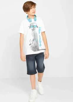 Kinder bonprix Jungen 9-16 Jahre·Jeans|Jungen 9-16 Jahre·Shorts|Schlupf-Stretch-Jeans-Bermuda, Regular Fit