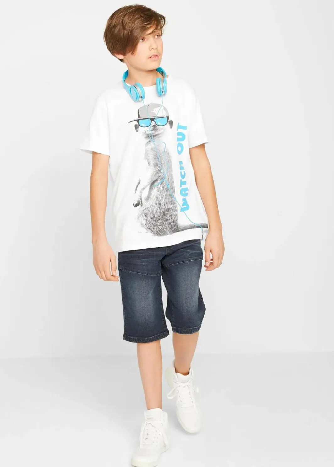 Kinder bonprix Jungen 9-16 Jahre·Jeans|Jungen 9-16 Jahre·Shorts|Schlupf-Stretch-Jeans-Bermuda, Regular Fit