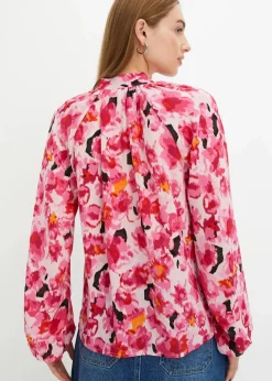 Online Schluppenbluse aus Chiffon Damen Bekleidung·Jacken & Mäntel|Blusen & Tuniken