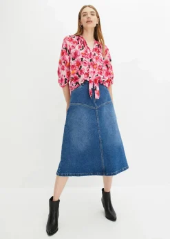Online Schluppenbluse aus Chiffon Damen Bekleidung·Jacken & Mäntel|Blusen & Tuniken