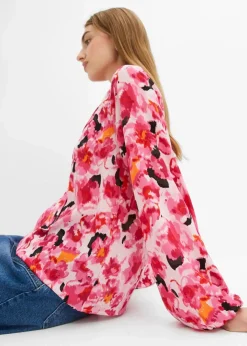 Online Schluppenbluse aus Chiffon Damen Bekleidung·Jacken & Mäntel|Blusen & Tuniken