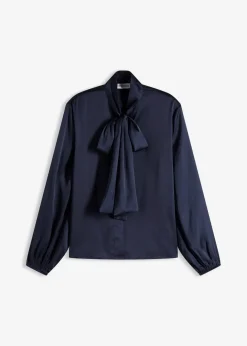 Outlet Schluppenbluse aus fließendem Satin Damen Blusen & Tuniken|Nachhaltigere Materialien