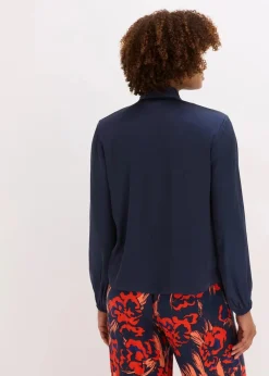 Outlet Schluppenbluse aus fließendem Satin Damen Blusen & Tuniken|Nachhaltigere Materialien