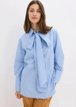 Discount Schluppenbluse aus reiner Baumwolle Damen Blusen & Tuniken|Bekleidung·Jacken & Mäntel