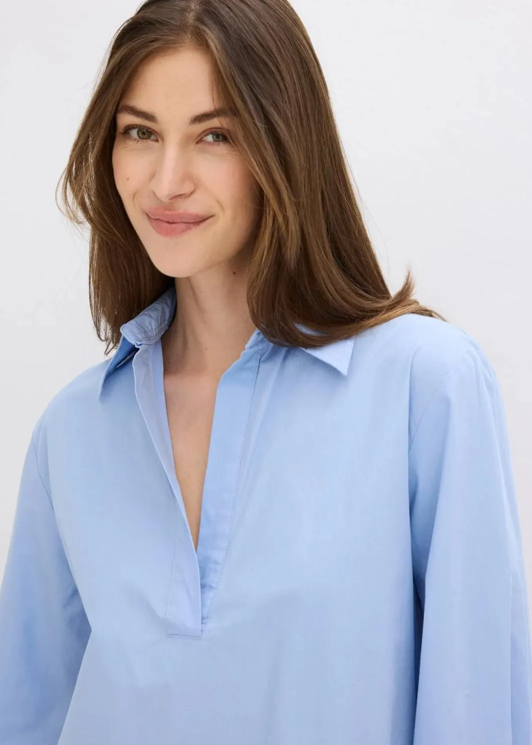 Discount Schluppenbluse aus reiner Baumwolle Damen Blusen & Tuniken|Bekleidung·Jacken & Mäntel