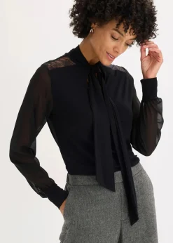 New Schluppenshirt mit Spitze Damen Shirts & Tops