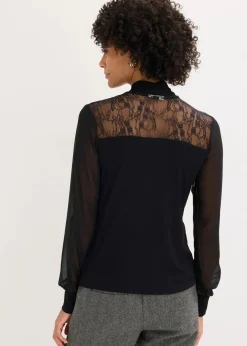 New Schluppenshirt mit Spitze Damen Shirts & Tops