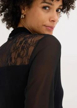 New Schluppenshirt mit Spitze Damen Shirts & Tops