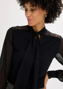 New Schluppenshirt mit Spitze Damen Shirts & Tops