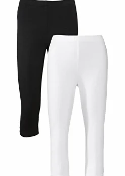 Outlet Schmal geschnittene Capri-Leggings (2er Pack) Damen Hosen|Basics