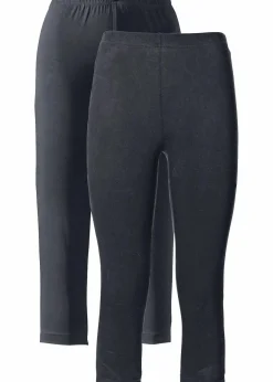 Schmal geschnittene Capri-Leggings (2er Pack) Damen Hosen|Basics