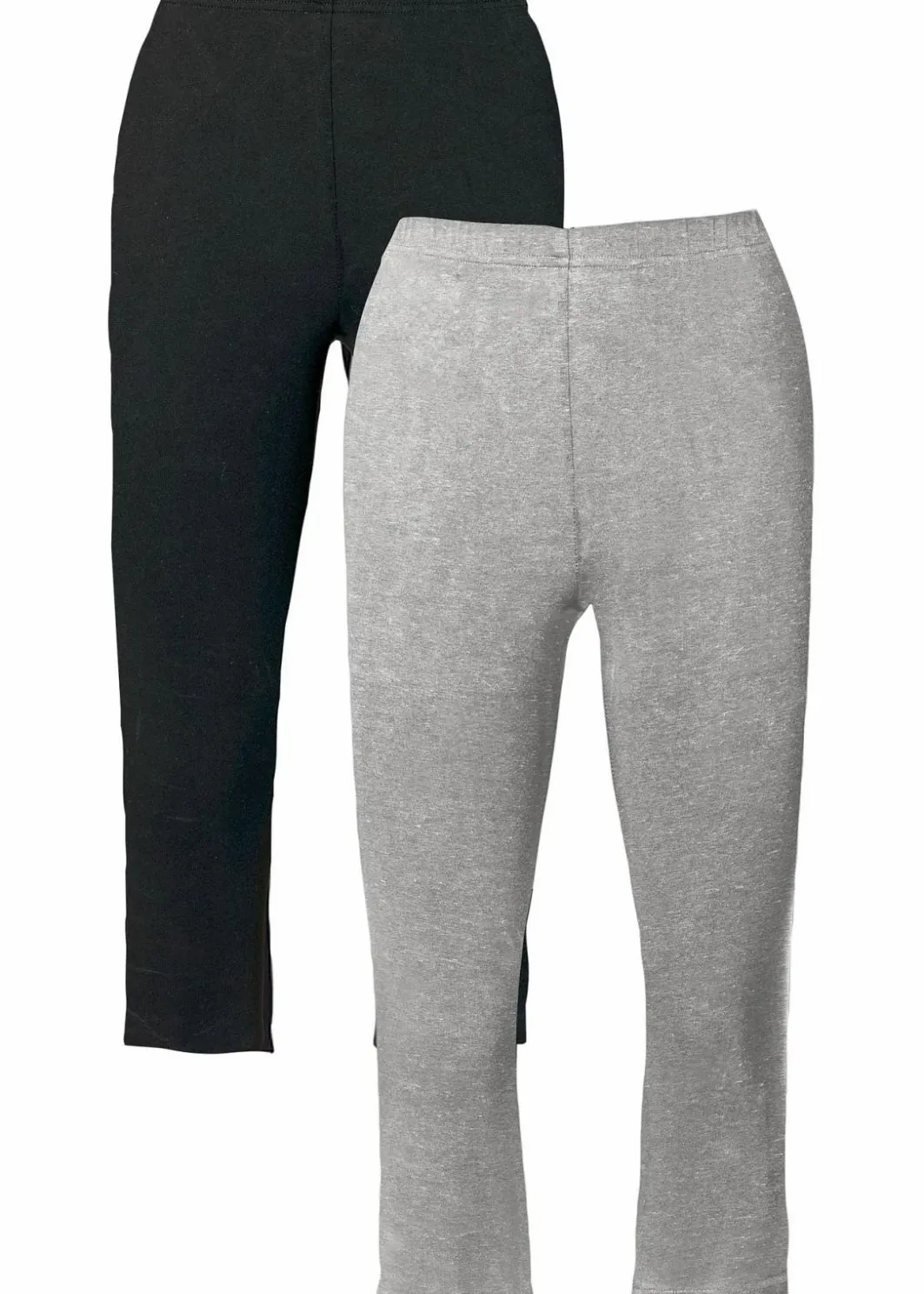 Damen bonprix Hosen|Basics|Schmal geschnittene Capri-Leggings (2er Pack)