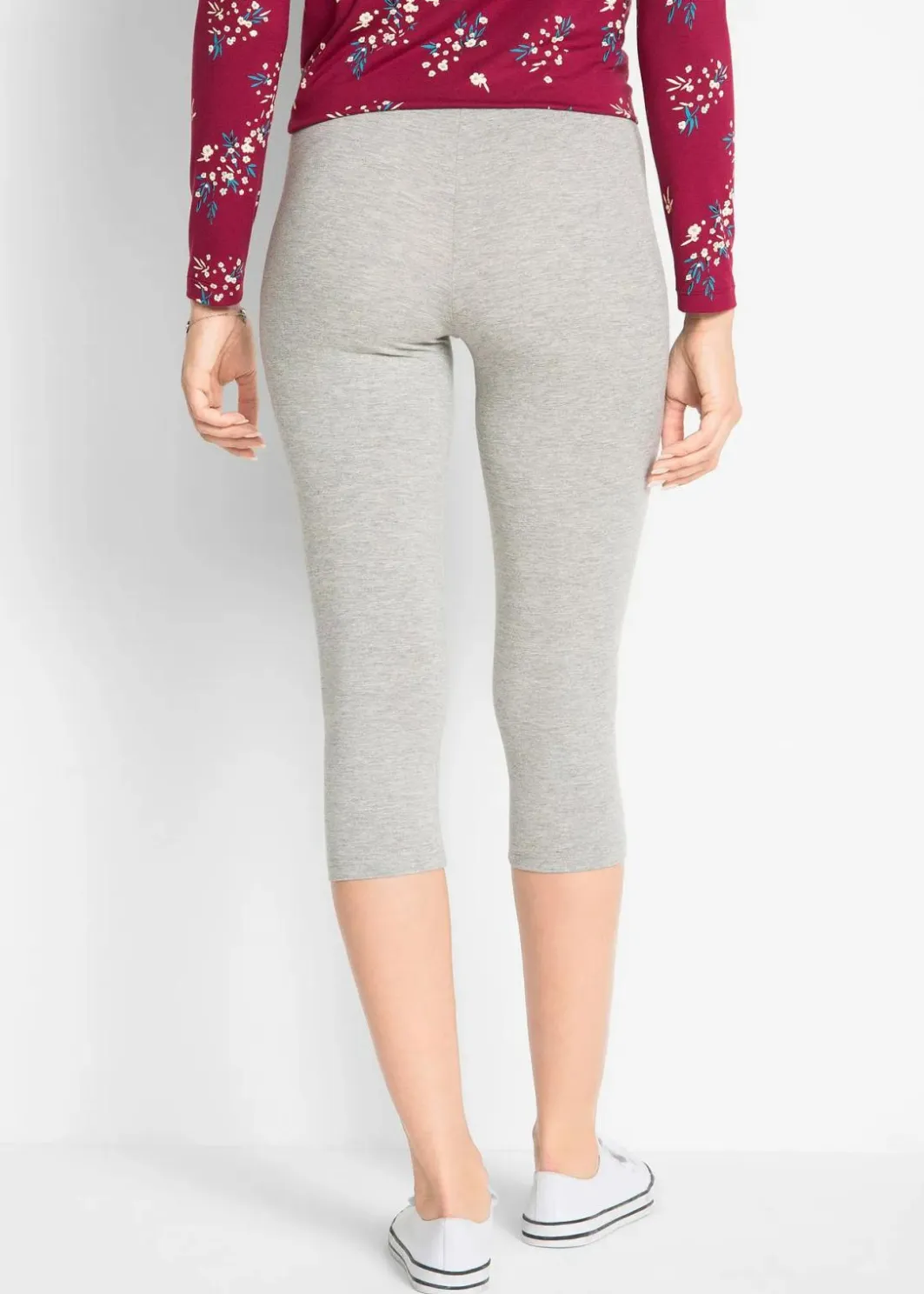 Damen bonprix Hosen|Basics|Schmal geschnittene Capri-Leggings (2er Pack)