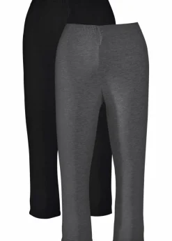 Damen bonprix Bekleidung·Röcke|Bekleidung·Kleider|Schmal geschnittene Capri-Leggings (2er Pack)