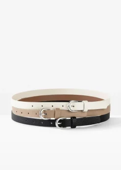 Damen bonprix Gürtel|Schuhe & Accessoires In Spezialgrößen·Gürtel|Schmale Gürtel (3er Pack)