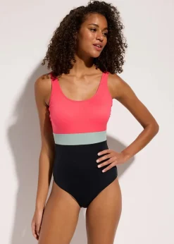 Damen bonprix Sport Bademode|Badeanzüge|Schnelltrocknender Badeanzug mit Colorblocking