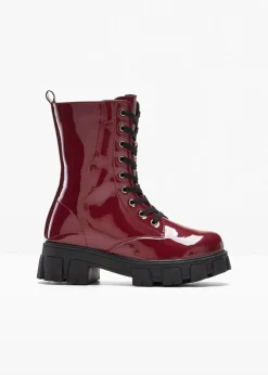 New Schnürboots in Lack-Optik Damen Boots