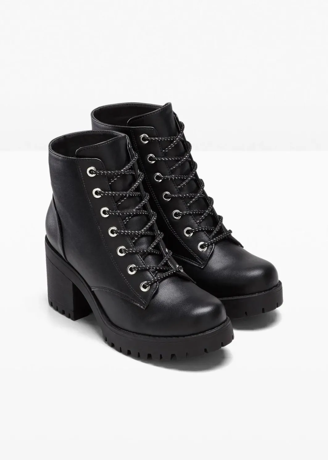 Damen bonprix Boots|Schuhe & Accessoires In Spezialgrößen·Schuhe In Übergröße|Schnürboots mit Blockabsatz