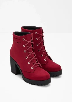 Damen bonprix Boots|Schnürboots mit Blockabsatz