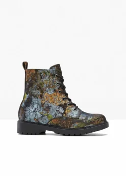Damen bonprix Boots|Schnürboots mit floralem Muster