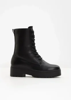 Damen bonprix Boots|Schnürboots mit Plateau-Sohle