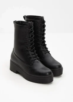 Damen bonprix Boots|Schnürboots mit Plateau-Sohle