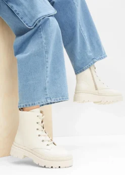 Damen bonprix Boots|Schnürboots mit Profilsohle
