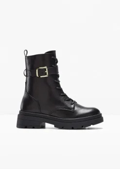 Damen bonprix Gefütterte Winterschuhe|Boots|Schnürboots mit Schnalle