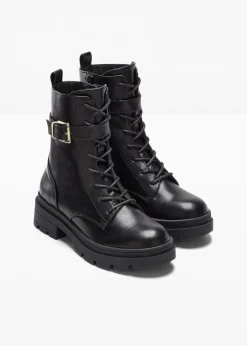 Damen bonprix Gefütterte Winterschuhe|Boots|Schnürboots mit Schnalle
