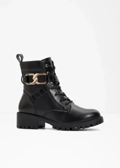 Discount Schnürboots mit Schnalle Damen Komfortschuhe|Boots
