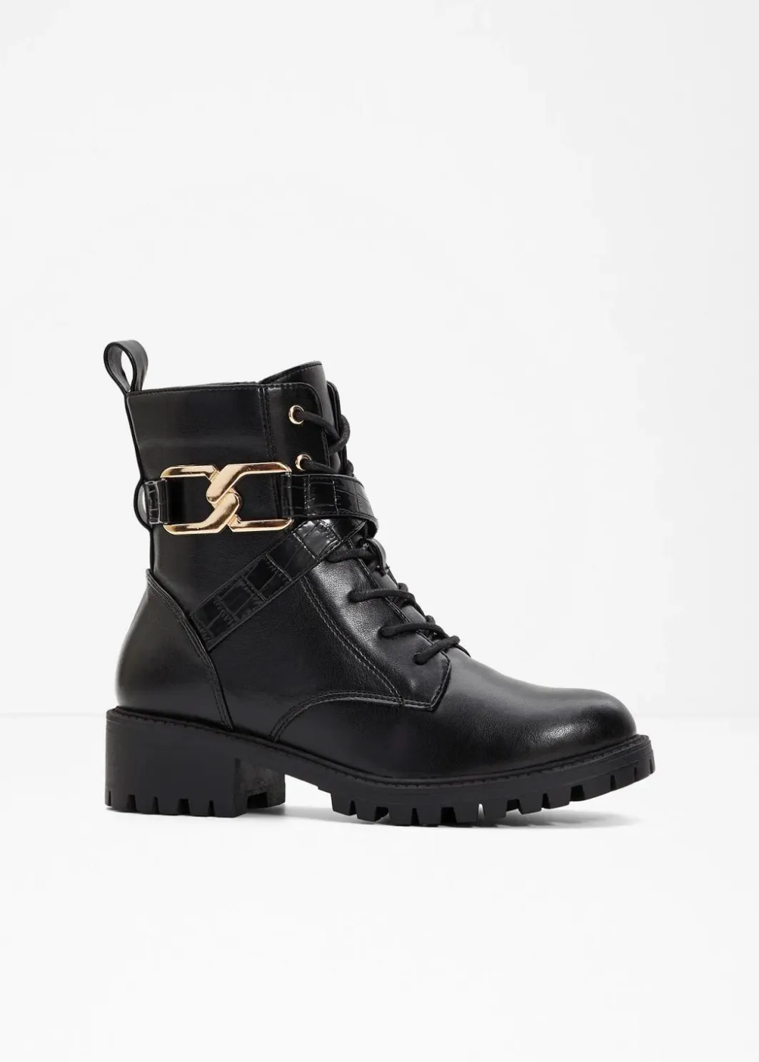 Discount Schnürboots mit Schnalle Damen Komfortschuhe|Boots