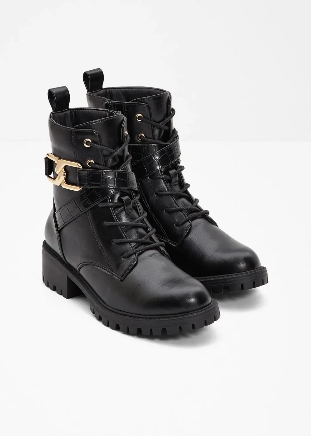 Discount Schnürboots mit Schnalle Damen Komfortschuhe|Boots