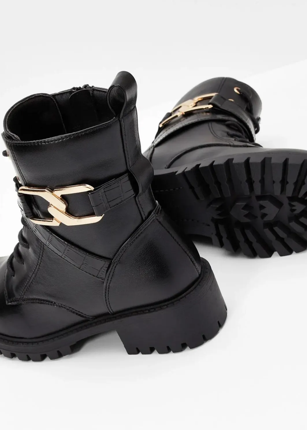 Discount Schnürboots mit Schnalle Damen Komfortschuhe|Boots