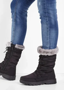 Damen bonprix Komfortschuhe|Gefütterte Winterschuhe|Schnürstiefel
