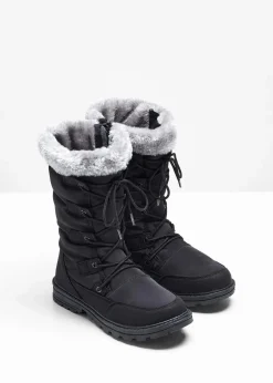 Damen bonprix Komfortschuhe|Gefütterte Winterschuhe|Schnürstiefel