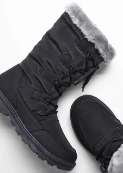 Damen bonprix Komfortschuhe|Gefütterte Winterschuhe|Schnürstiefel
