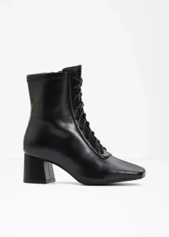 Damen bonprix Stiefeletten|Schnürstiefeletten mit Blockabsatz