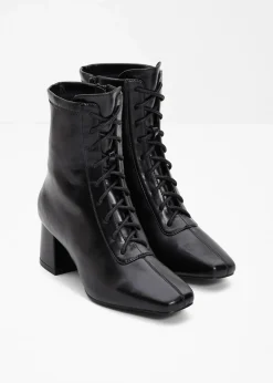 Damen bonprix Stiefeletten|Schnürstiefeletten mit Blockabsatz