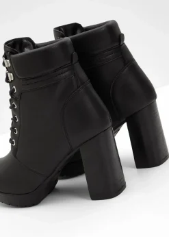 Damen bonprix Stiefeletten|Schuhe & Accessoires In Spezialgrößen·Schuhe In Übergröße|Schnürstiefeletten mit hohem Absatz