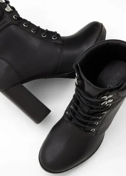 Damen bonprix Stiefeletten|Schuhe & Accessoires In Spezialgrößen·Schuhe In Übergröße|Schnürstiefeletten mit hohem Absatz