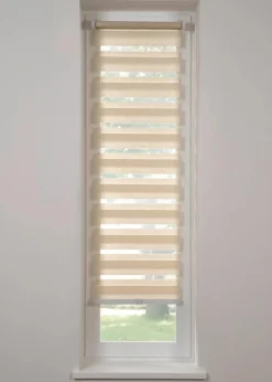 Best Schnurloses Doppelrollo in Leinen-Optik Rollos