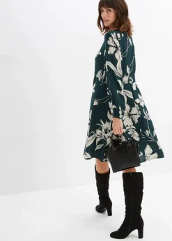 Hot Schwingendes Kleid aus Viskose Damen Bekleidung·Pullover & Strickjacken|Kleider