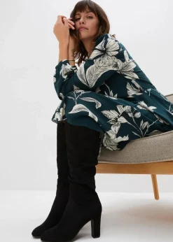 Hot Schwingendes Kleid aus Viskose Damen Bekleidung·Pullover & Strickjacken|Kleider