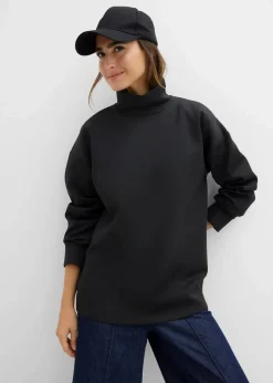 Damen bonprix Sweat|Basics|Scuba-Shirt mit Stehkragen