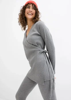 Online Set aus Umstands-Wickelshirt mit bequemer Leggings (2-tlg.Set) Damen Umstandsmode|Nachhaltigere Materialien